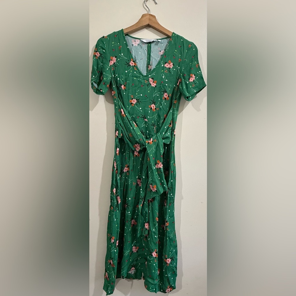 & Other Stories Green Floral Midi Dress